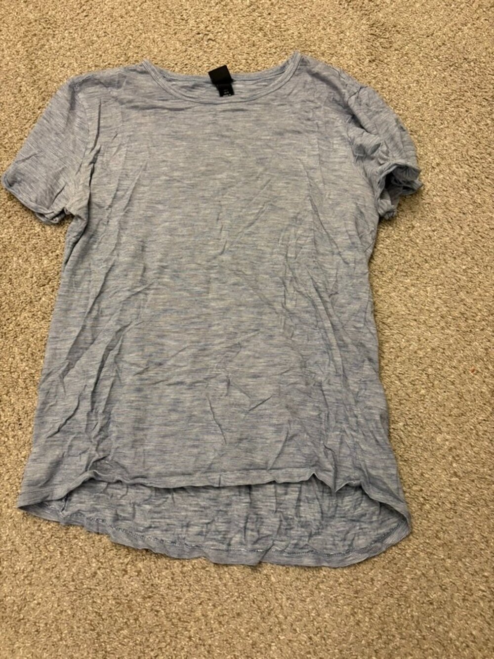 H&M T-Shirt Men’s Large Blue and White Striped Short Sleeve Crew Neck